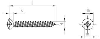 DIN 7983 A2 C 3,5X9,5 H