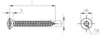 DIN 7983 A4 C 3,5X9,5 TX10